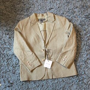 Kids Green Linen Blazer